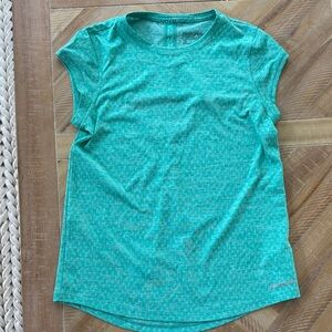 Patagonia Teal Patterned Short Sleeve Top